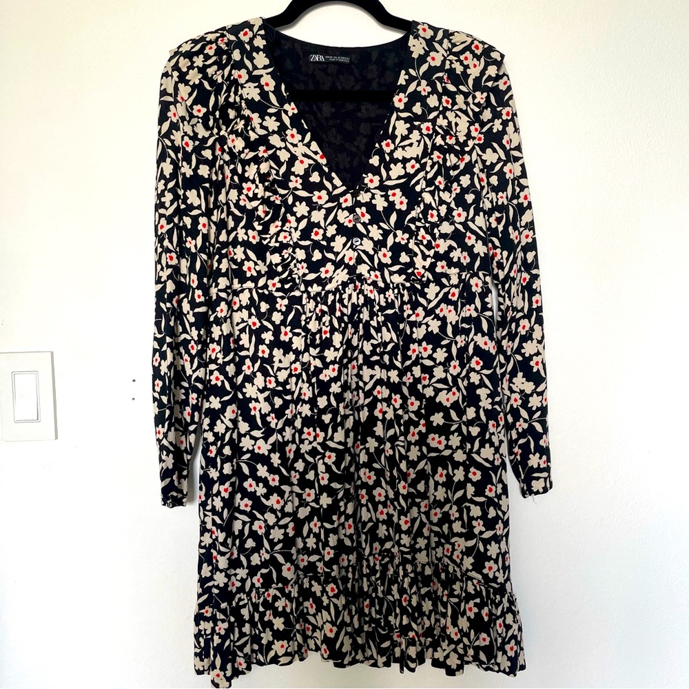 ZARA collar floral midi dress [XS]